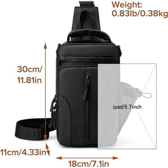 Anti theft crossbody sling backpack shoulder bag one strap travel daypack for me - Picture 5 of 7